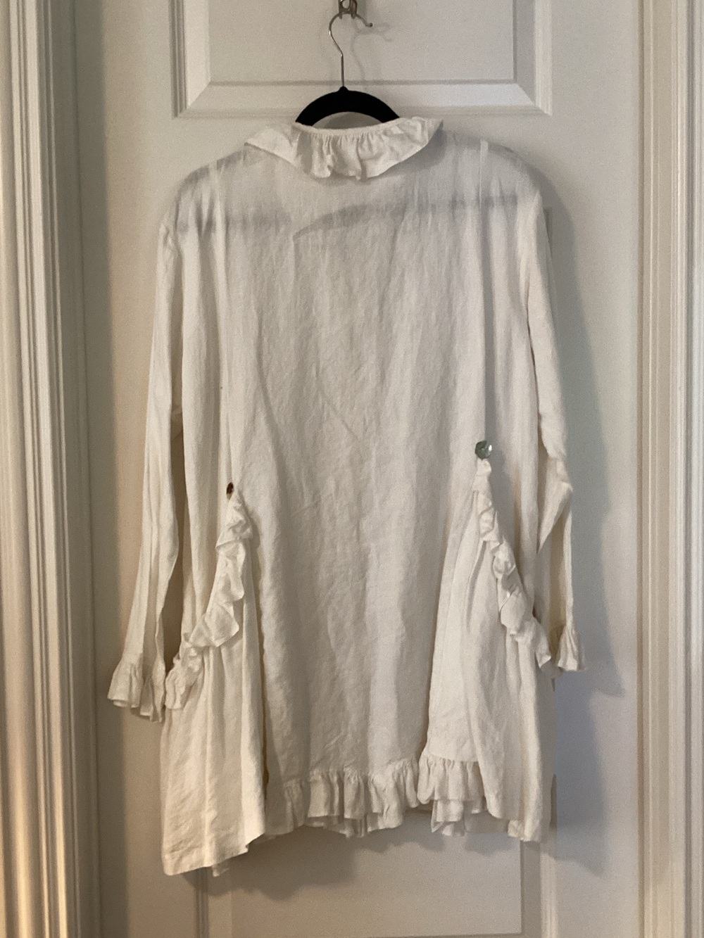 Taylor Cream Ruffle-Trim Button Front Trench - Picture 3 of 3